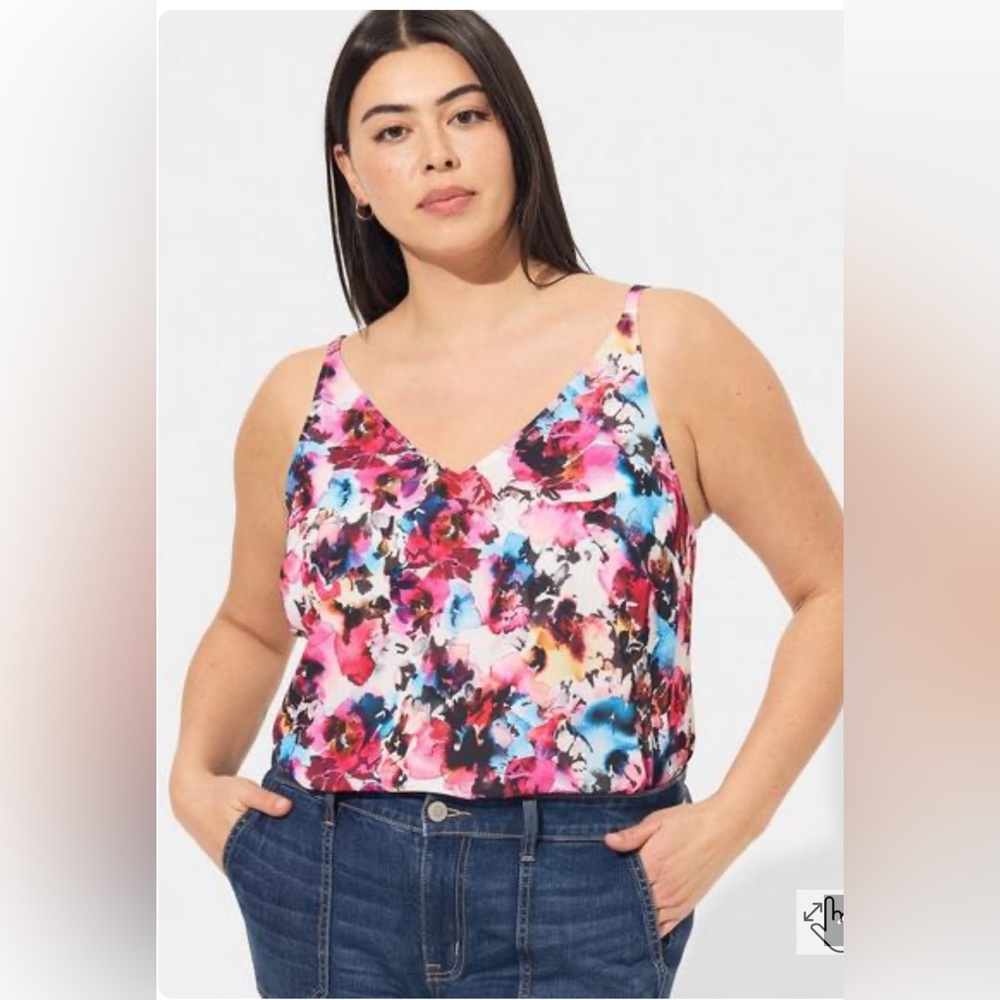 Torrid Georgette V-Neck Cami Floral Print NWT